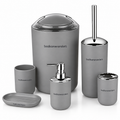 Matte Gray Bathroom Accessory Set